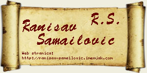 Ranisav Samailović vizit kartica